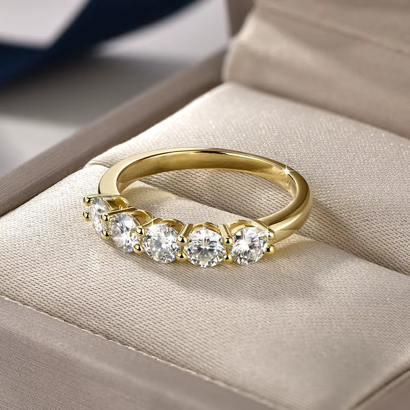 Lnngy Moissanit-Ring, 14 Karat Gold gefüllt, Damen - Bild 2