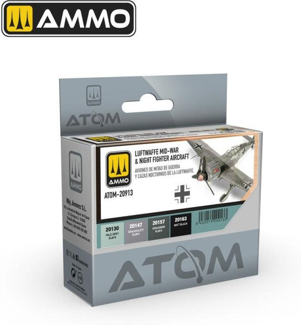 AMMO by MIG Jimenez ATOM Luftwaffe Mid-War & Night Fighter Aircraft, Color Set - Bild 1