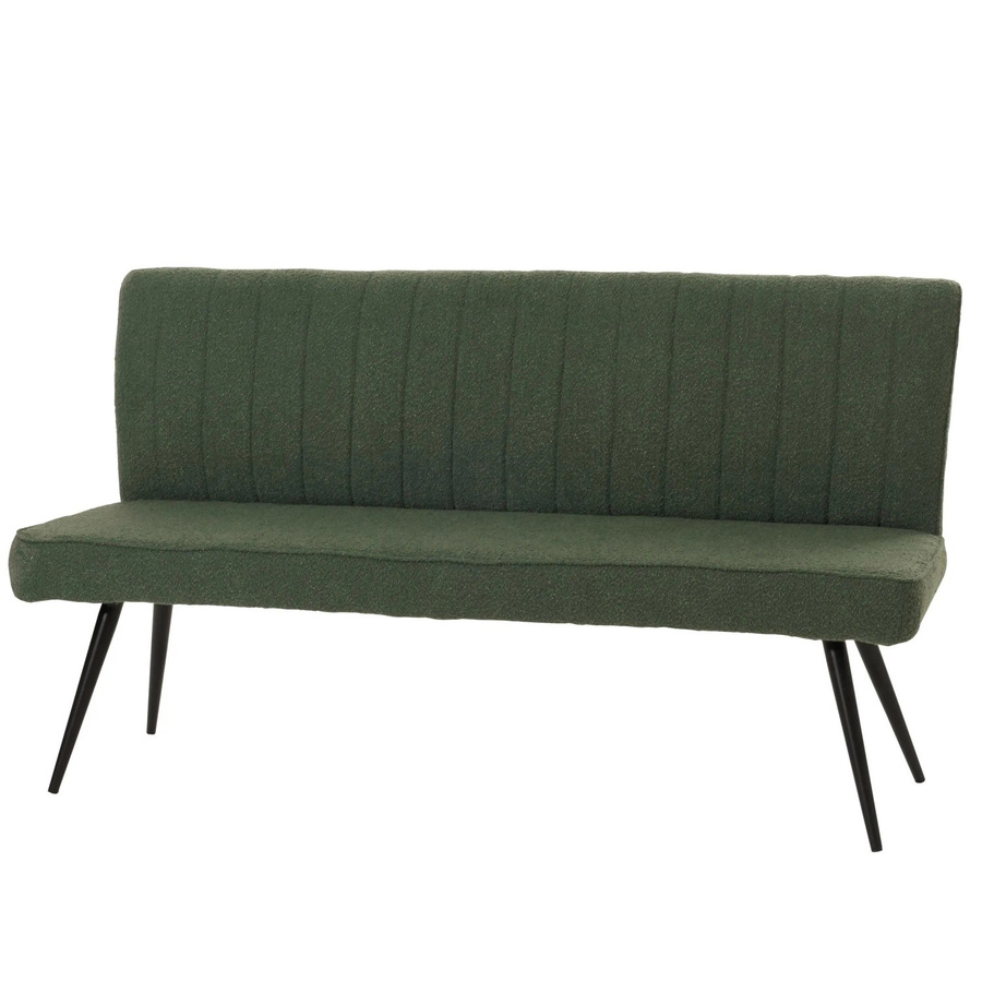 MCW Sitzbank K16 als Esszimmerbank mit Rückenlehne aus Bouclé-Stoff und Metallgestell, Grün, B: 160 cm, H: 90 cm, T: 60 cm - Bild 3