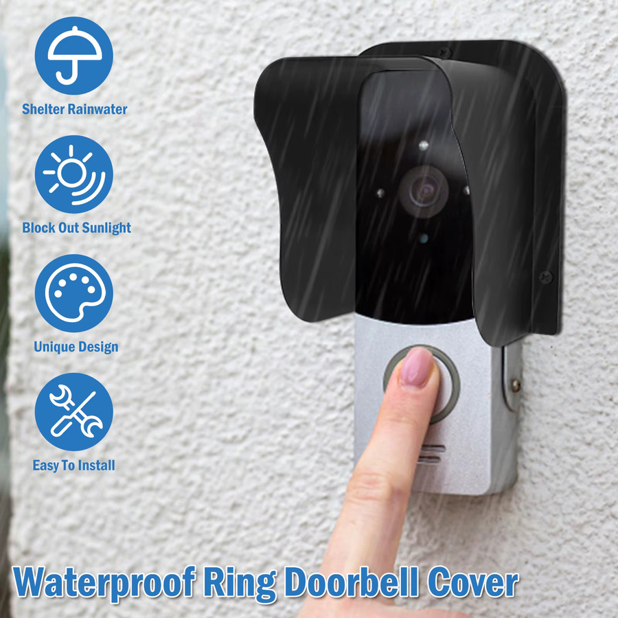 Wasserdichter Regenschutz aus Metall für Türklingeln und RFID-Zugangskontrollen in Schwarz B/T/H: 15,6 x 10,7 x 10,0 cm - Bild 2