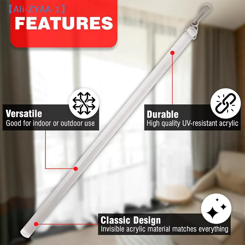 JETTING Vorhangzugstangen-Set 2-teilig, transparent, Länge: 43,18 cm - Bild 2
