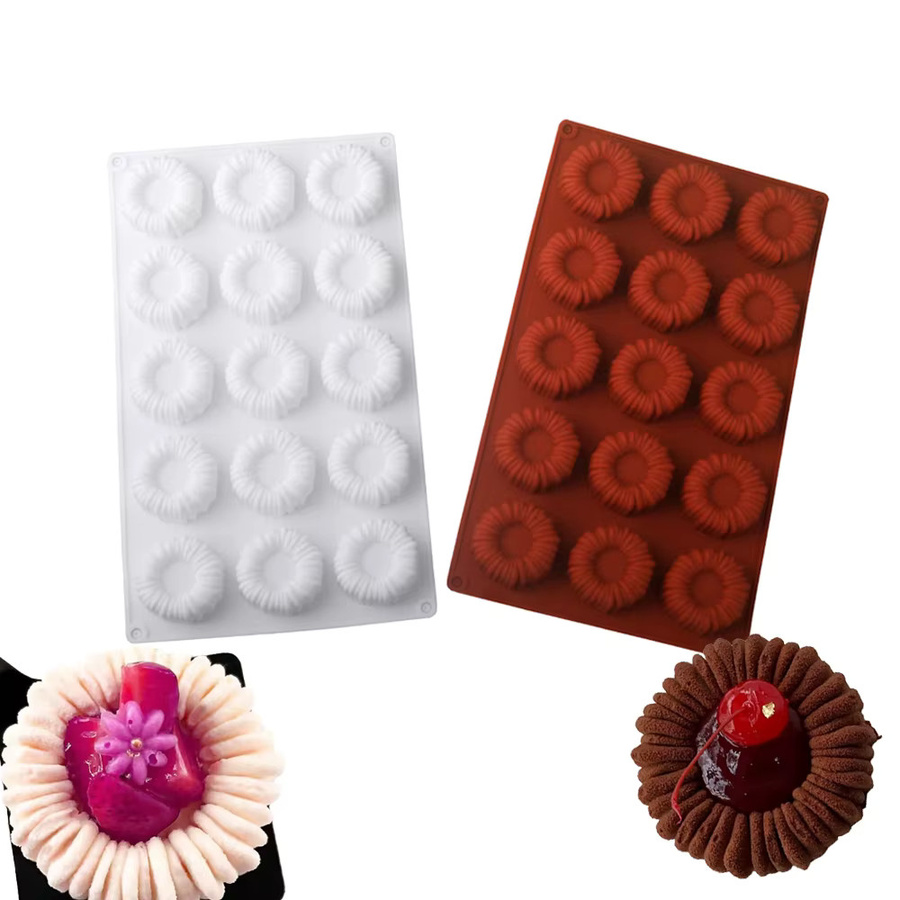 SHENHONG Silikon Backform Himbeere Design für Mousse, Kuchen und Schokolade, rund - Bild 5