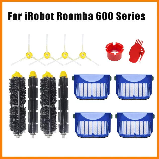 Ersatzteil-Kit für iRobot Roomba 600er Serie inklusive Hauptseitenbürste und HEPA-Filter für die Modelle 650, 675 und 690 - Bild 1