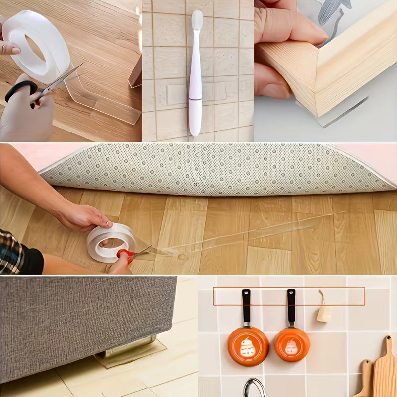 3M Nano-Klebeband Set, 3-teilig, doppelseitig und transparent, stark haftend, waschbar und rückstandsfrei - Bild 4