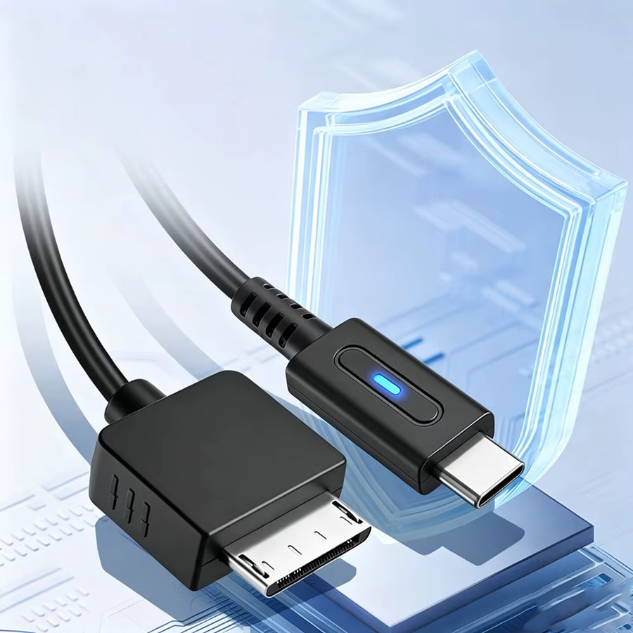 USB-C Lade- und Datenkabel für PSP Go Spielekonsole, LED-Konverterkabel in Schwarz - Bild 4