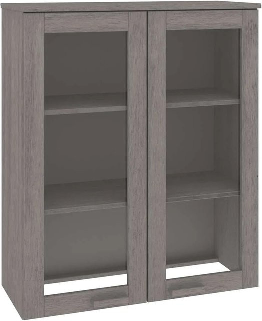 vidaXL Highboard-Oberteil HAMAR aus Massivholz in Hellgrau, B/T/H: 85 x 35 x 100 cm - Bild 1