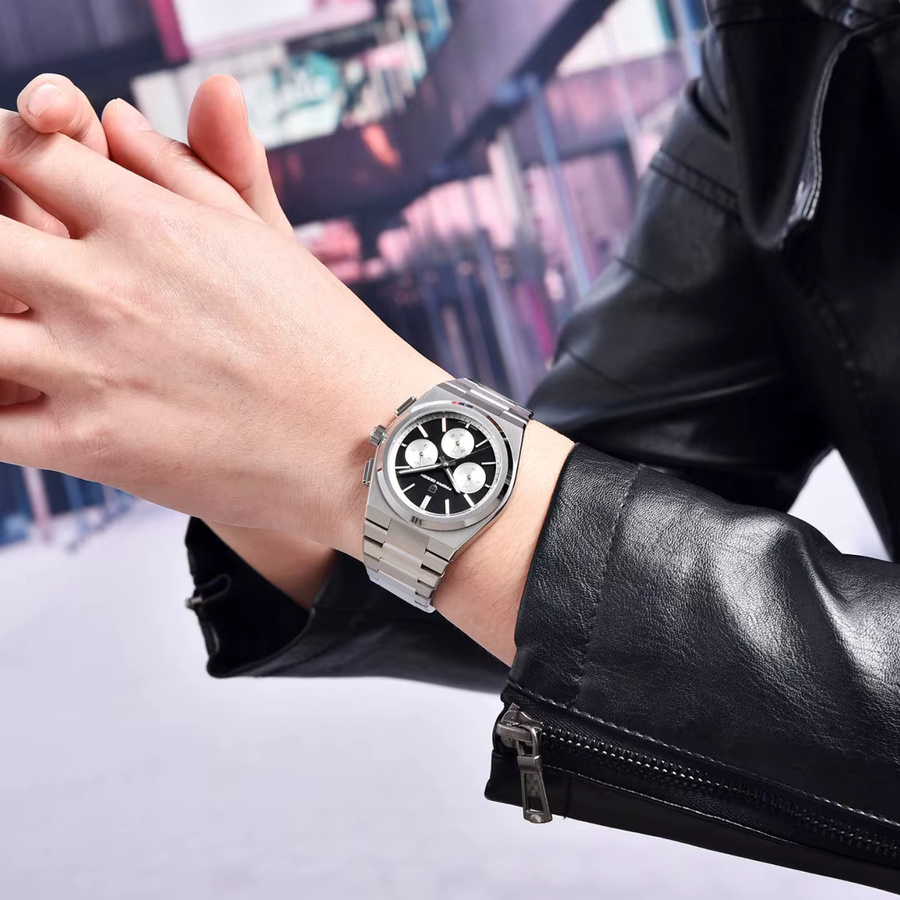 PAGANI DESIGN Chronograph, Quarz, Edelstahl, Schwarz, Herren - Bild 3