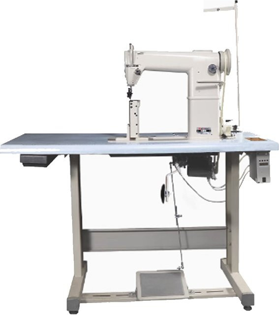 GZRUOMU Industrielle Elektrische Nähmaschine mit Doppel-Nadel-Steppstich für Leder und Schuhe, Weiß - Bild 1