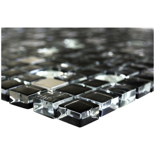 HuH Mosaikfliese Diamond aus Glas als Wandbelag in Schwarz, B/H: 30 x 30 cm - Bild 2