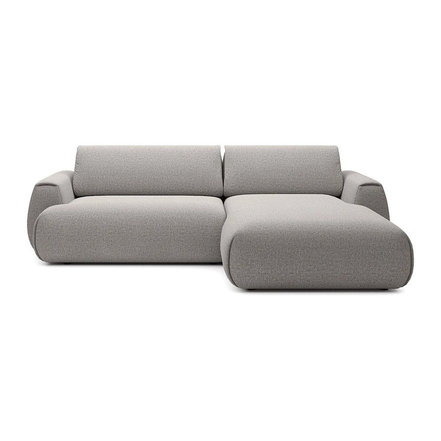 Vente-unique Schlafsofa Monelia in Grau mit L-Form und Schlaffunktion aus Chenillestoff, Breite: 270 cm - Bild 2