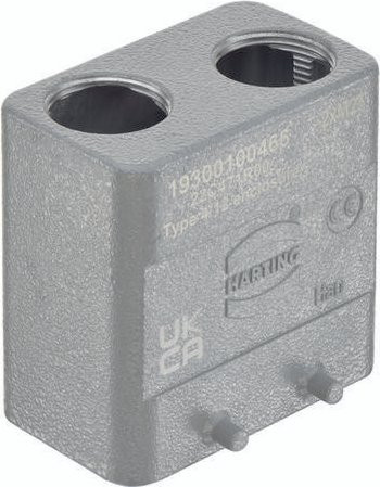 HARTING Tüllengehäuse 19 30 010 0466 19300100466 aus Aluminium in Grau - Bild 1
