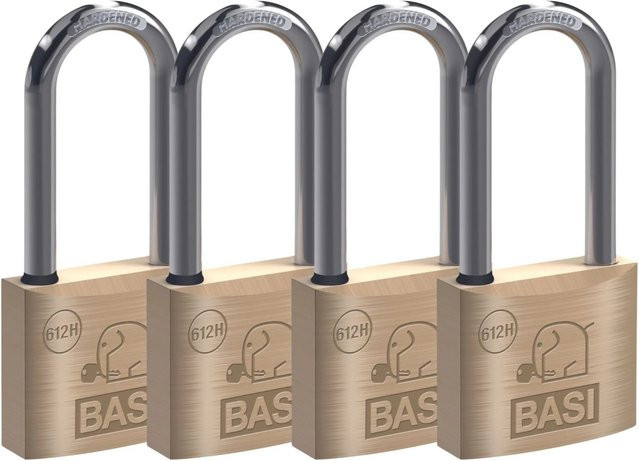 BASI Vorhangschloss Set 4x VHS 612H verschiedenschließend Messinggehäuse Gold Breite: 30 mm, Bügelhöhe: 40 mm - Bild 1