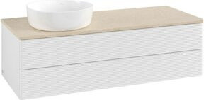 V&B Waschtischunterschrank Antao mit Frontstruktur in Weiß, B/T/H: 120 x 36 x 50 cm - Bild 1
