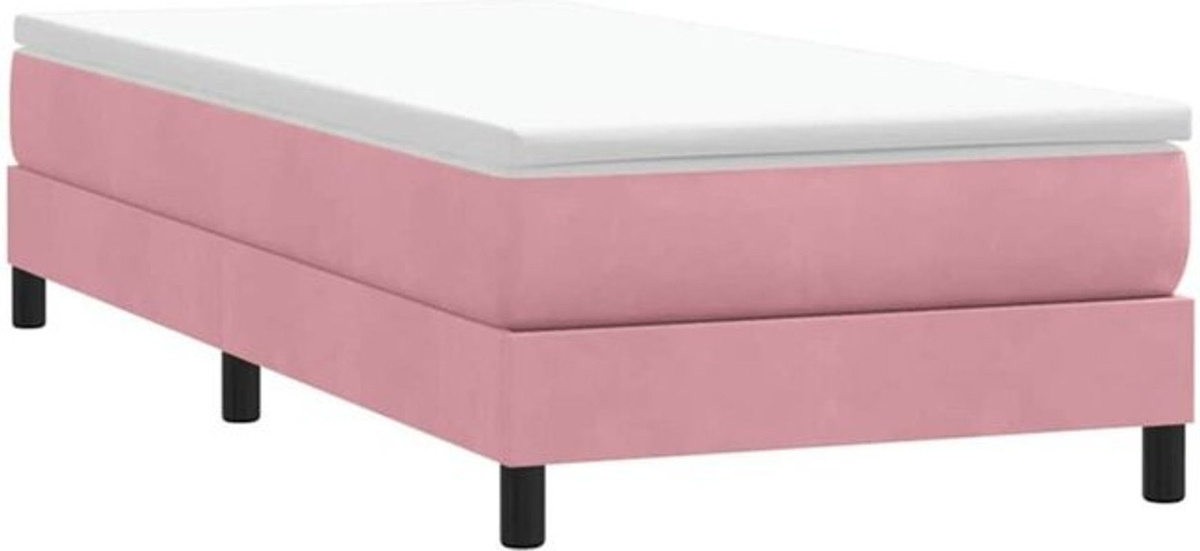 Boxspringbett vidaxl in Rosa aus Samt ohne Matratze B/B: 90 x 220 cm - Bild 1