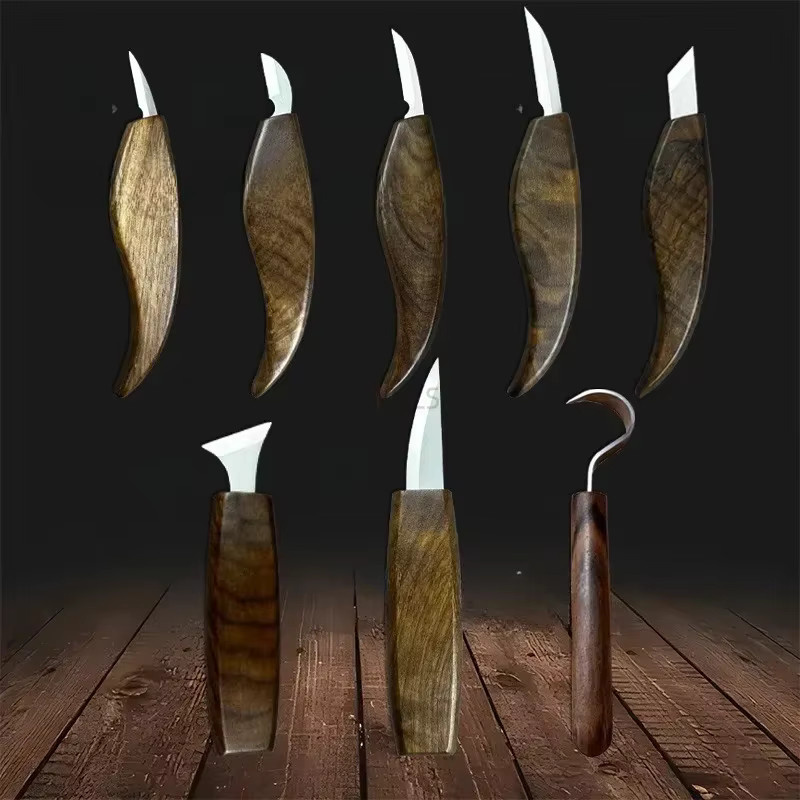 LTOOLS Mini Holzschnitzmesser Set zum Kanten Trimmen und Anfasen in Braun - Bild 2