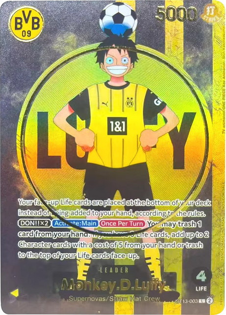 Bandai One Piece Sammelkarten Football Monkey D. Ruffy, Einzelfigur - Bild 1