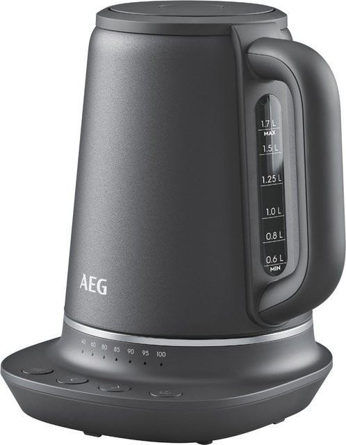 Aeg Wasserkocher K7-1-6BP Black Pearl in Schwarz und Anthrazit mit Warmhaltefunktion, Abschaltautomatik und Kalkfilter - Bild 1