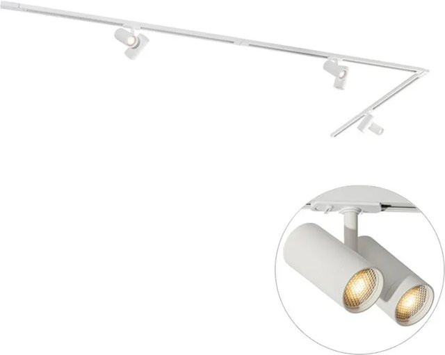 QAZQA Modernes Schienensystem Iconic Scopio mit 3 dimmbaren LED-Strahlern in Weiß, 1-phasig, warmweiß - Bild 1