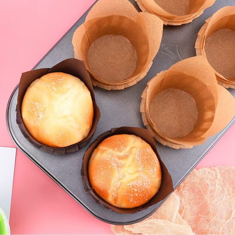 100 Stück Tulpe Muffin Cupcake Papierförmchen Ölbeständige Backliner für Cupcakes und Muffins - Bild 5
