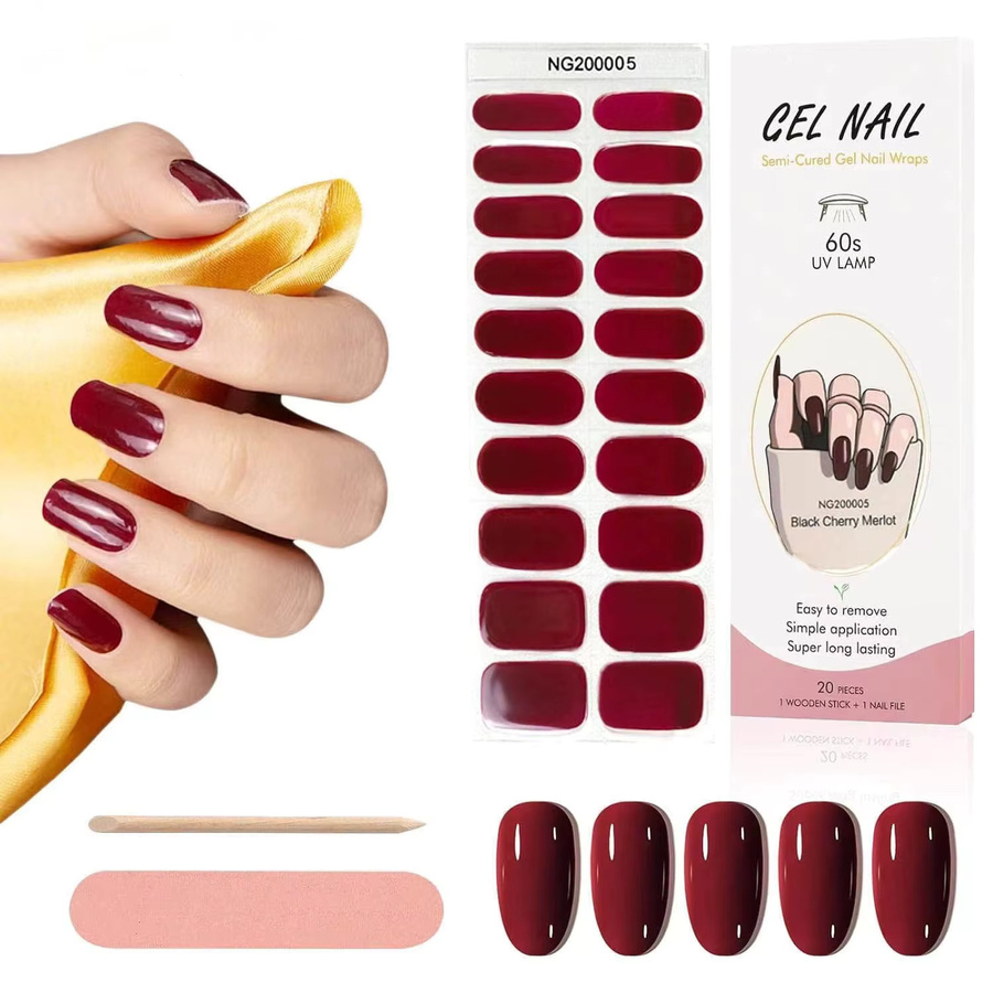 YAGOLYN Rosa Macaron UV Halbgehärtete Gel-Nagelstreifen Komplettset - Bild 1