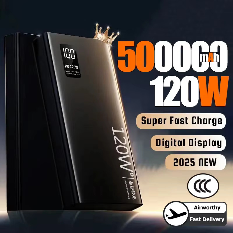 Power Bank mit 50000 mAh Kapazität und 120 W Superschnellladung in Schwarz - Bild 3