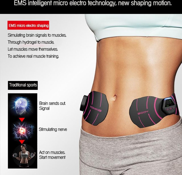 OutsideWorld Muskelstimulator Drahtloses EMS-Stimulationsgerät zum Bauchmuskeltraining in Schwarz - Bild 1