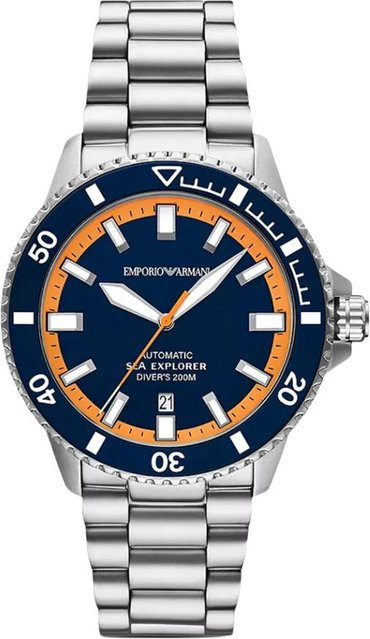 Emporio Armani Armbanduhr Automatik, Edelstahl, 42 mm, Blau, Herren - Bild 1