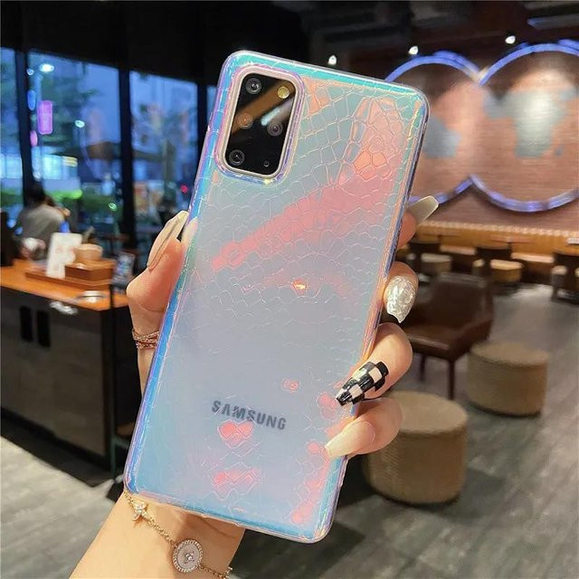 Bling Laser Handyhülle aus hartem PC mit Glitzer-Effekt für Samsung Galaxy S25 S24 S23 S22 S21 S20 FE Note 10 Plus 20 Ultra in Braun - Bild 1