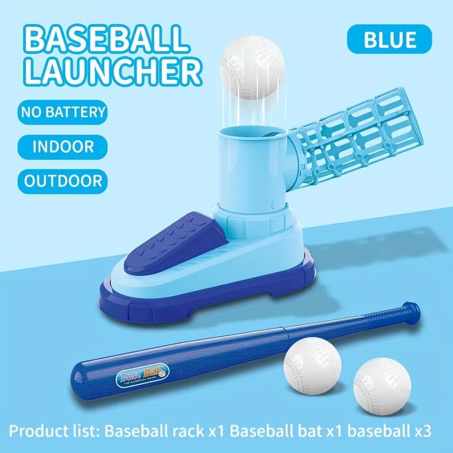 DOLLRI STARRI T-Ball-Set, Kleinkind-Baseball-Set, mit Step-On-Pitching-Maschine, Pop-Up-Bälle, Outdoor - Bild 3