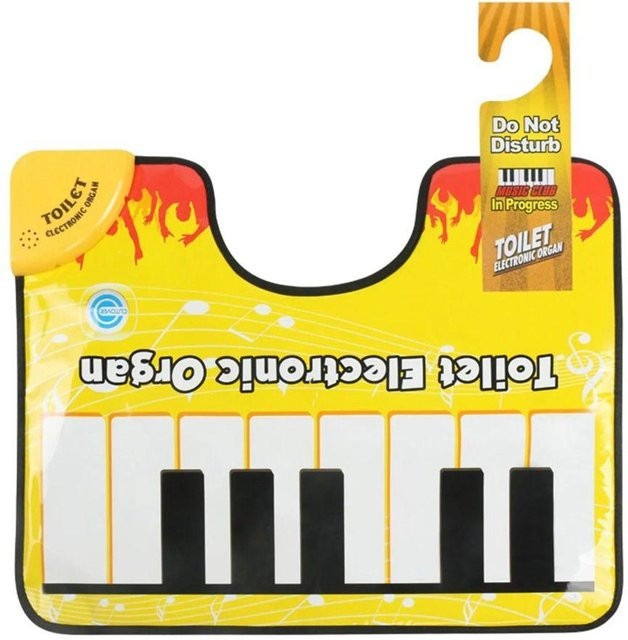 Rutschfeste und wasserdichte Badezimmermatte mit Klavier-Design von Fangyan in Gelb - Bild 1