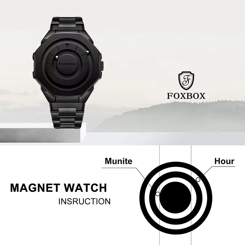 LIGE Armbanduhr Quarz, Edelstahl, Schwarz, Herren - Bild 2