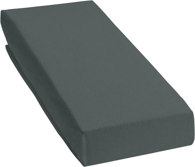 Poco Microfaser Spannbetttuch in Anthrazit und Grau, B/T: 100 x 200 cm, Oeko-Tex Standard 100 zertifiziert - Bild 1