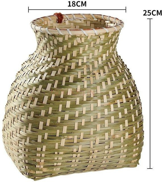 Binchi Fischkorb aus Bambusgeflecht in Beige als dekorativer Teepflückkorb für den Tisch - Bild 1