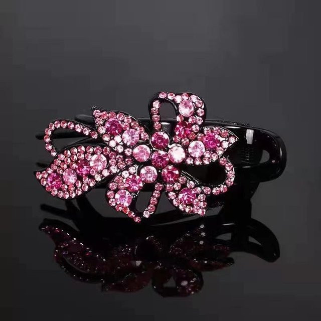 TQM Haarnadel, Blume, Kristall, Strass, rosa, Damen - Bild 1