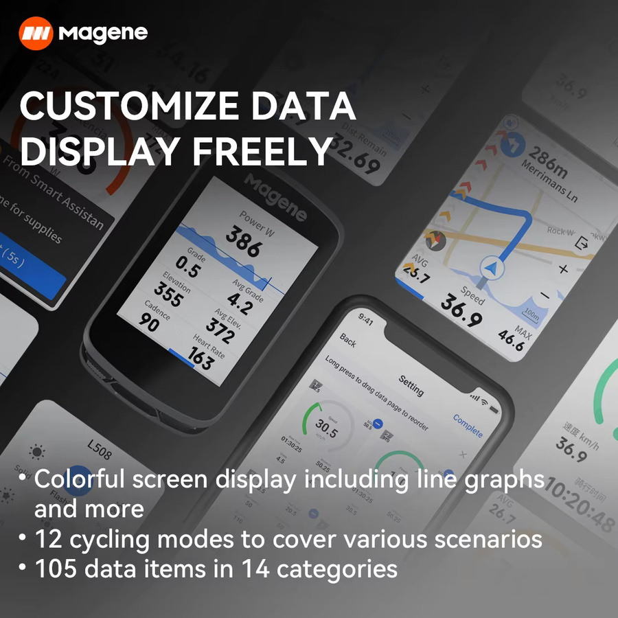 Magene C506 GPS-Fahrradcomputer mit Navigation, WiFi und Bluetooth in Schwarz - Bild 5