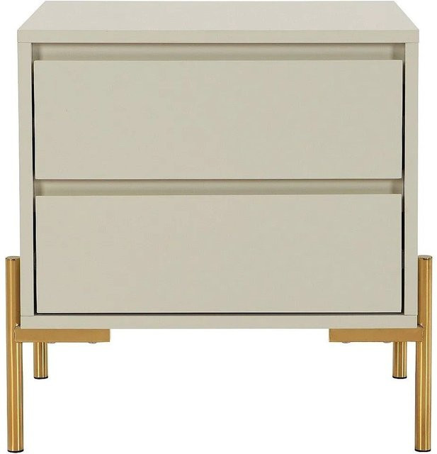 Nachttisch Korasa von Pascal Morabito in Beige und Gold, Breite: 50 cm - Bild 1