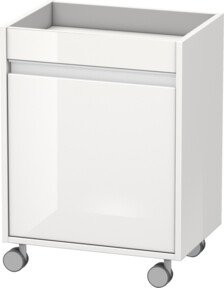Duravit Rollcontainer Ketho in Weiß Hochglanz mit Tür rechts, B/T/H: 50 x 36 x 67 cm - Bild 1