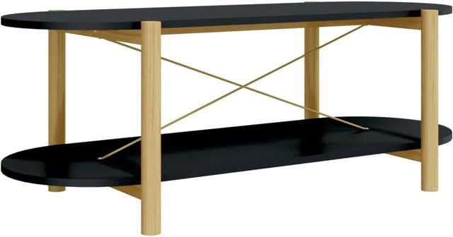 vidaXL Couchtisch in Schwarz aus Holzwerkstoff und Kiefernholz, B/T/H: 110 x 48 x 40 cm - Bild 1