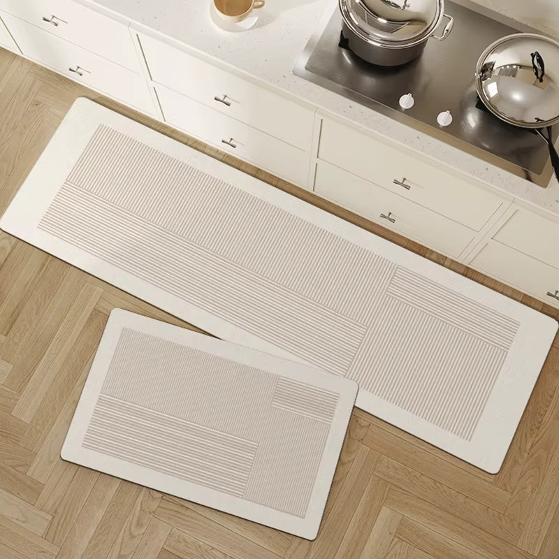 VIKAMA Küchenfußmatte im französischen minimalistischen Design, wasserdicht und ölbeständig, rutschfeste Küchenmatte zur Heimdekoration - Bild 1
