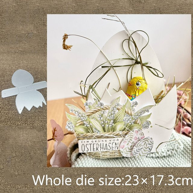 XLDesign Craft Metall-Schablonenform in Silber für Bastelarbeiten, Eierbox-Stanzform für Papier, Karten und Sammelalben - Bild 1