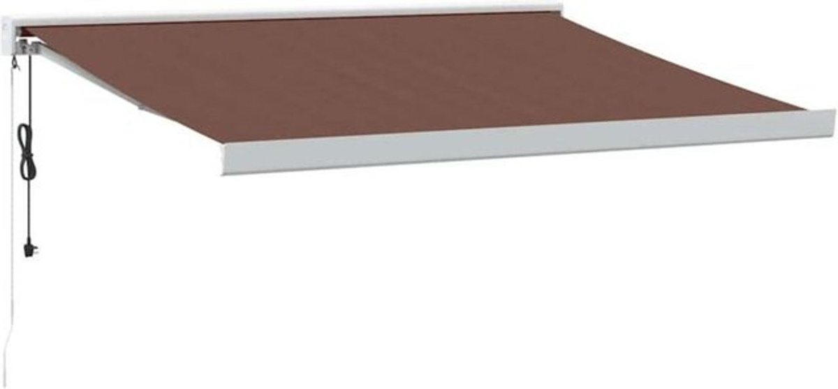 Automatische Markise von Vidaxl in Braun mit Polyestergewebe, B: 350 cm, H: 250 cm - Bild 1