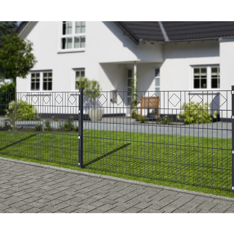 FLORAWORLD Dekorzaun-Matte aus Stahl in Anthrazit Grau, H x B x T: 100 x 200 x 1,7 cm - Bild 2