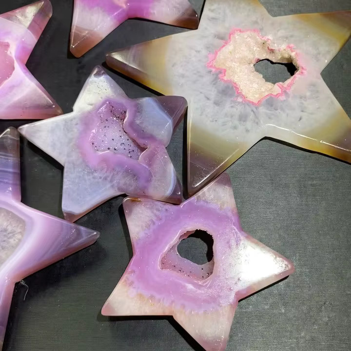CrystalHola Druzy Pink Achat Stern in Kristallform - Bild 2