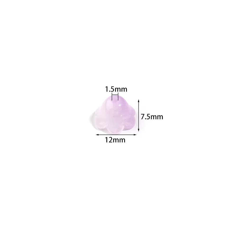 louleur Glasperlen, Maiglöckchen Blumen-Lampwork, 12 x 7,5 mm, 50 Stück - Bild 2