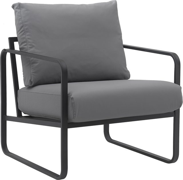 CLP Lounger Manea Relaxsessel mit Metallgestell und Armlehnen in Kunstleder oder Stoff - Bild 1