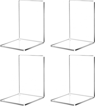 Walk Vogue Set aus 4 Acryl Buchstützen in Transparent als dekorativer Buchhalter und Organizer für Bücher und Videospiele
