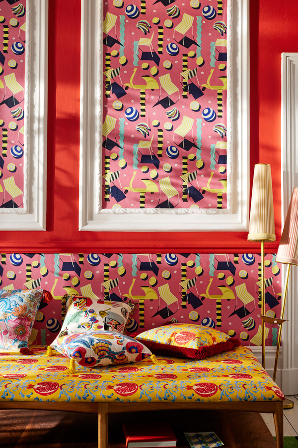 Mindthegap Tapete Moto Bello in Multicolour und Pink mit floralem Botanical-Design aus Vlies - Bild 1