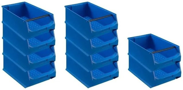 PROREGAL SparSet 10x Sichtlagerbox 5,1 Blau mit Griffstange, H x B x T: 20 x 30 x 50 cm, 21,8 Liter Sichtlagerbehälter - Bild 1