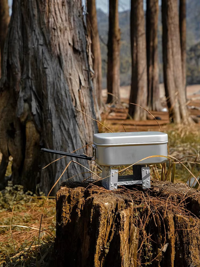MOUNTAINHIKER Ultraleichte Aluminium-Lunchbox in Silber, ideal für Camping und offenes Feuer - Bild 6