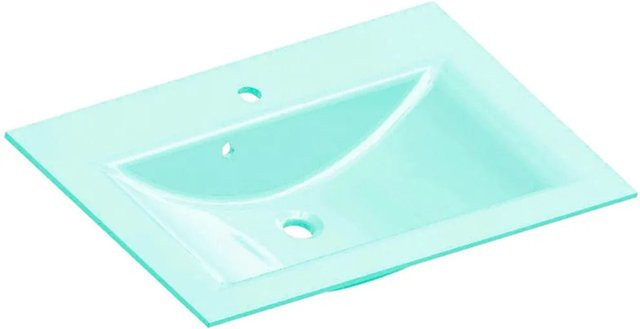 Fackelmann Glaswaschbecken in Mintgrün B/H/T: 80 x 14,3 x 50,1 cm - Bild 1